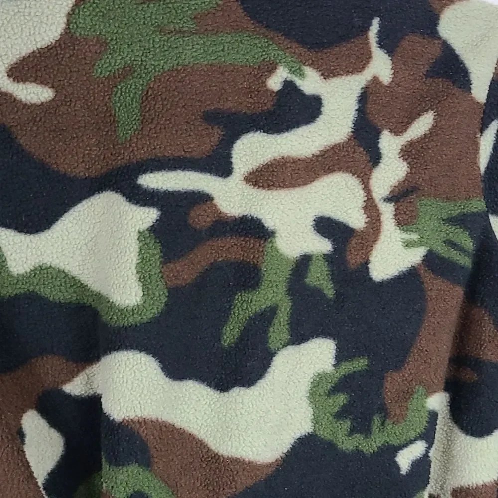 Kids Robe Camoflauge Fleece Belted Bathrobe Sleepwear Boys Size 8-10 w/ Pockets